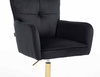 HR250N Fekete modern velúr szék arany lábbal