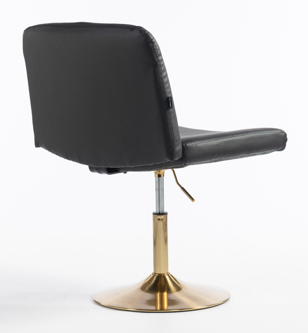HR150N Fekete Modern Műbőr Szék Arany lábbal
