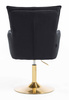 HR250N Fekete modern velúr szék arany lábbal