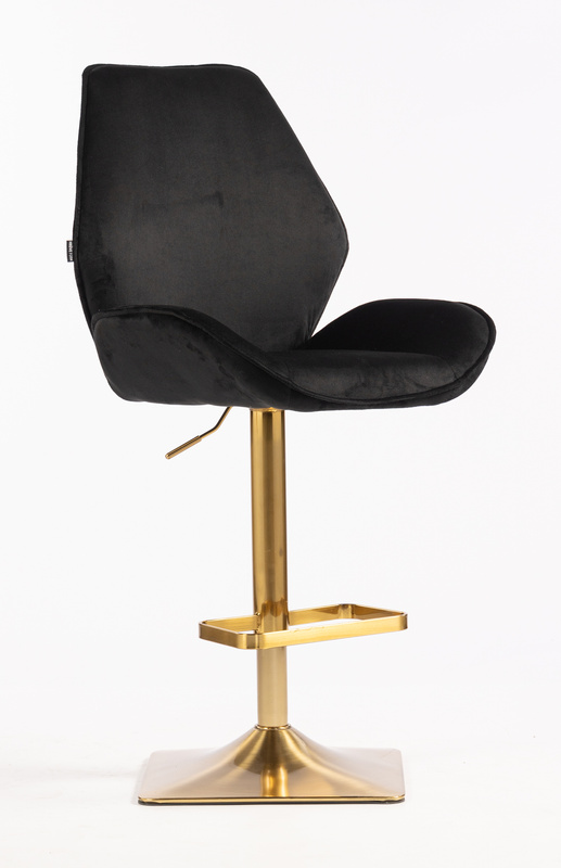 HR350KW Fekete modern velúr szék arany lábbal