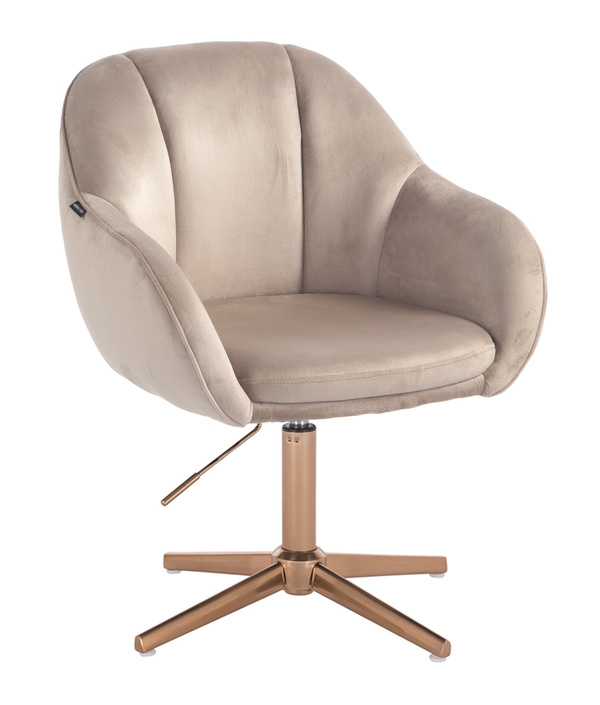 HR2055CROSS Latte Modern Velúr Szék Arany lábbal