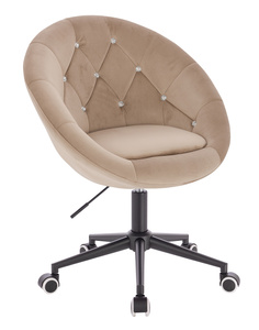 HR8516CK Latte modern velúr szék fekete lábbal