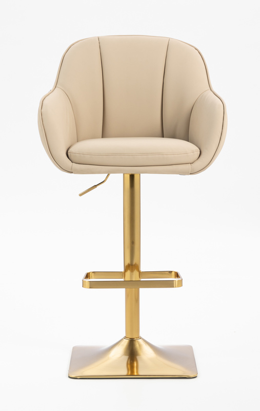 HR2055KW Krémszínű Modern Műbőr Szék Aany lábbal