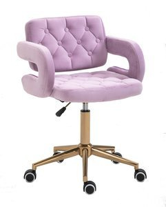 HR8403K Halványlila modern velúr szék arany lábbal