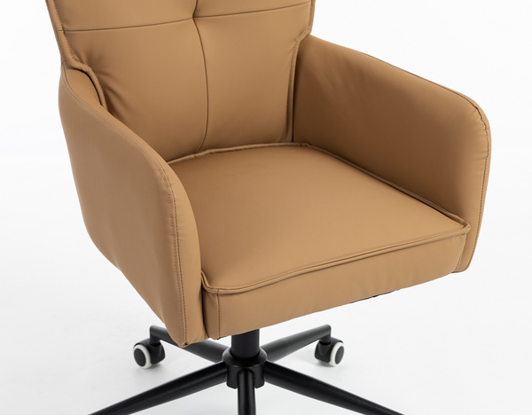 HR250K Karamell Színű Prémium Soft Műbőr Szék Fekete Lábbal