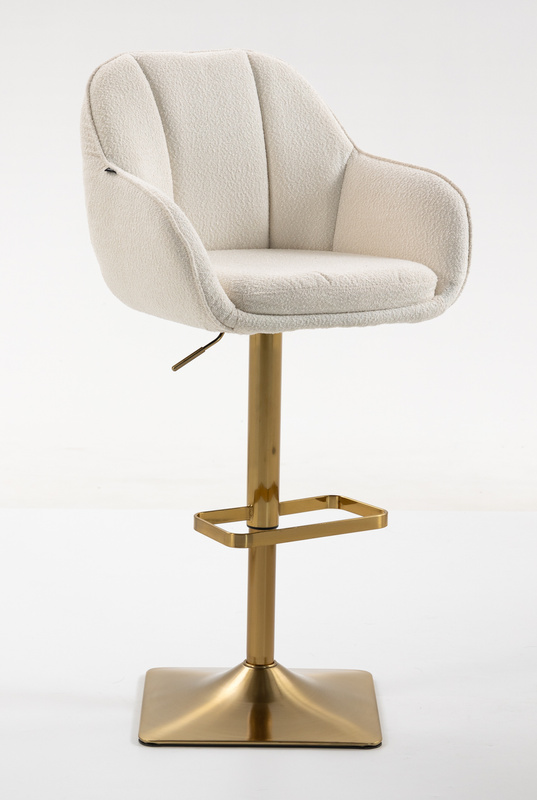 HR2055KW Krémszínű Modern Boucle Szék Arany lábbal