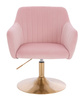 HR190N Púder Rózsaszín Modern Velúr Szék Arany lábbal