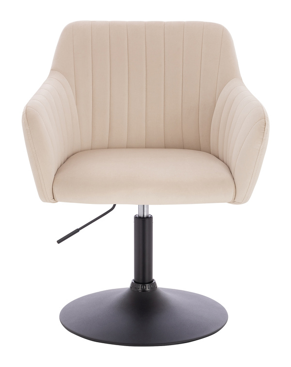 HR190N Krémszínű Modern Velúr Szék Fekete lábbal