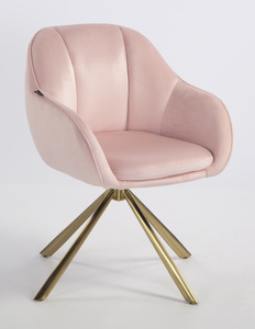 HR2055 CSILLAGLÁB Púder Rózsaszín Modern Velúr Szék Arany lábbal