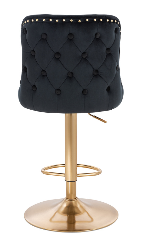 HR940W Fekete Modern Velúr Szék Arany lábbal