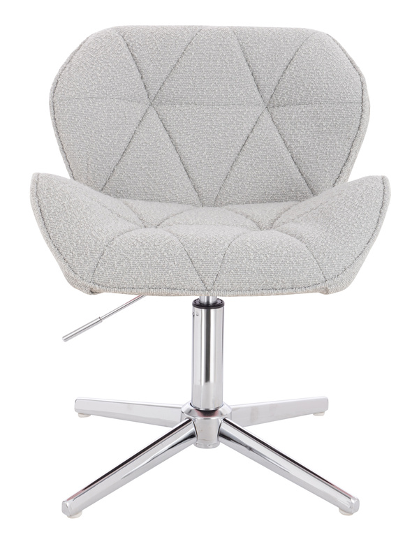HR111CROSS Szürke modern boucle  szék krómozott lábbal