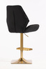 HR350KW Fekete modern velúr szék arany lábbal