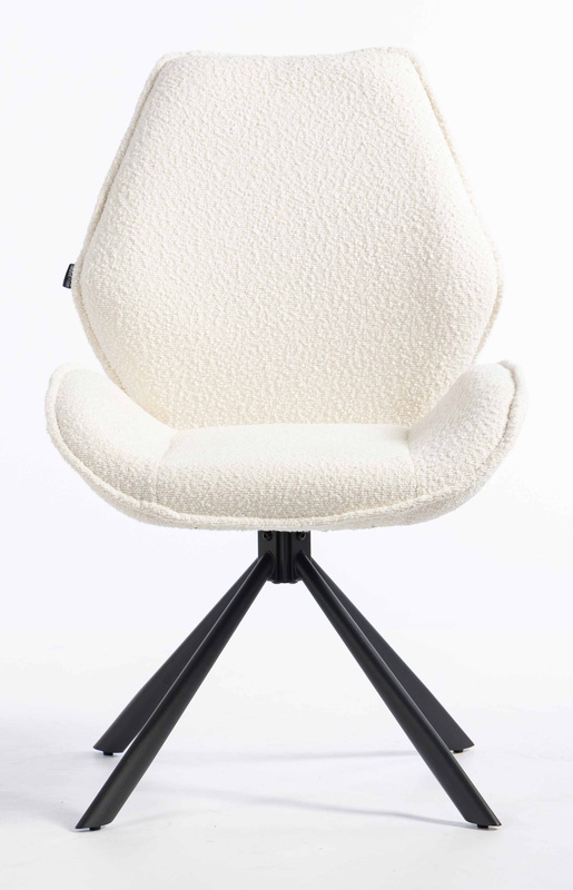 HR350 CSILLAGLÁB Krémszínű modern boucle szék fekete lábbal