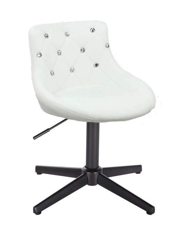 HC931CROSS Fehér modern műbőr szék fekete lábbal