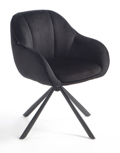 HR2055 CSILLAGLÁB Fekete Modern Velúr Szék Fekete lábbal