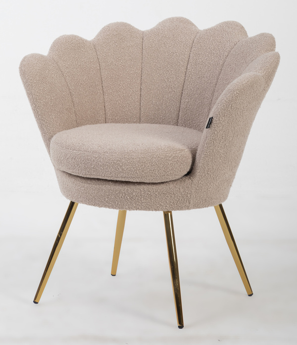 FREY latte modern boucle szék arany lábbal
