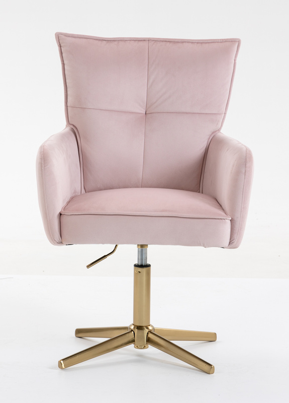 HR250CROSS Púder Rózsaszín modern velúr szék arany lábbal