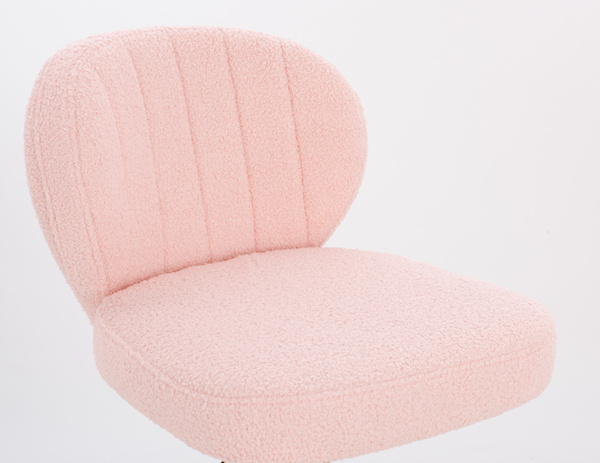 HR193CROSS Púder Rózsaszín modern boucle  szék fekete lábbal