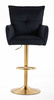 HR250W Fekete modern velúr szék arany lábbal