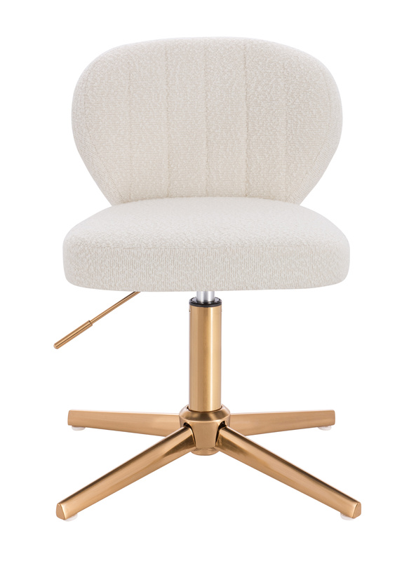 HR193CROSS Krémszínű modern boucle  szék arany lábbal