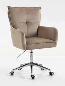 HR250K Latte modern velúr szék krómozott lábbal