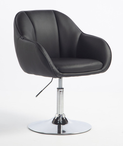 HR2055N Fekete Modern Műbőr Szék Krómozott lábbal