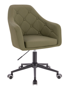 HR831K Khaki Műbőr Premium Soft szék fekete lábbal