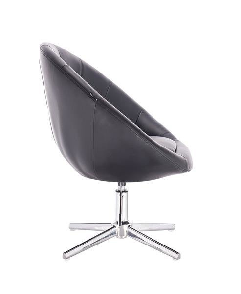 HC8516CROSS Fekete modern műbőr szék krómozott lábbal