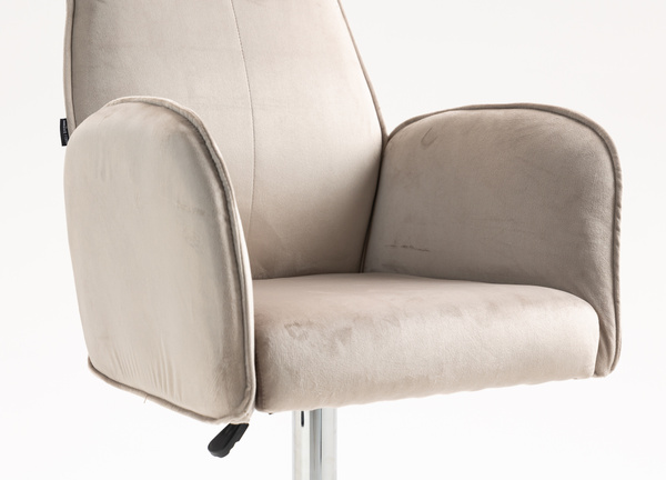 HR280W Latte Modern Velúr Szék Krómozott lábbal