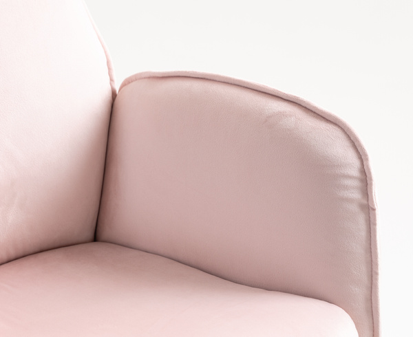 HR280W Puder Rózsaszín  Modern Velúr Szék Fekete lábbal