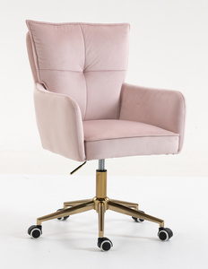 HR250K Púder Rózsaszín modern velúr szék arany lábbal