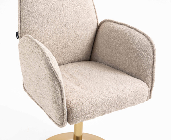 HR280N Latte modern boucle szék arany lábbal