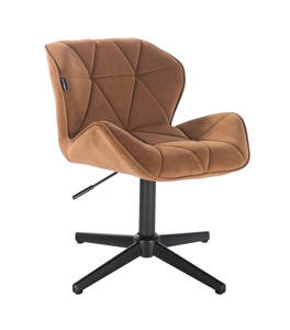 HR111CROSS Mézbarna modern velúr szék fekete lábbal