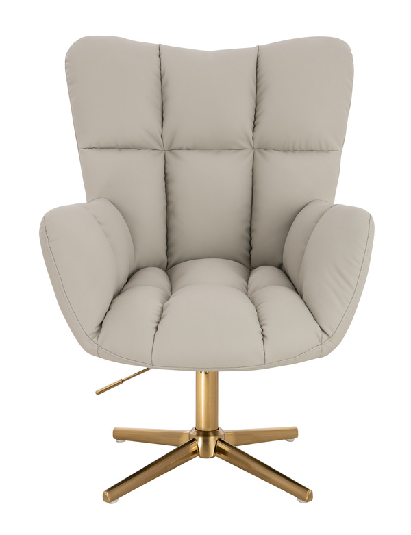 HR650CROSS Ecru Műbőr Premium Soft szék arany lábbal