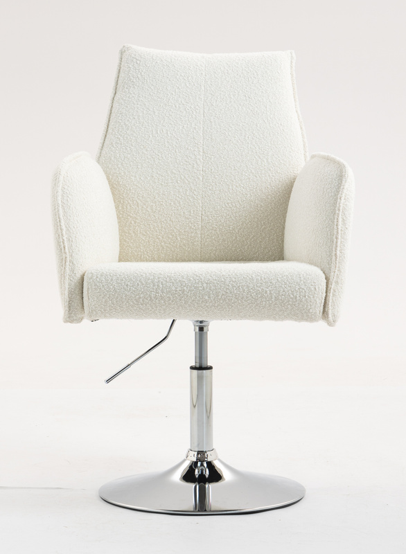 HR280N Krémszínű modern boucle szék krómozott lábbal