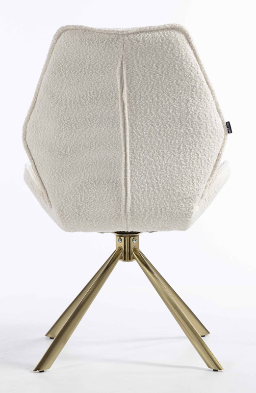 HR350 CSILLAGLÁB Krémszínű modern boucle szék arany lábbal