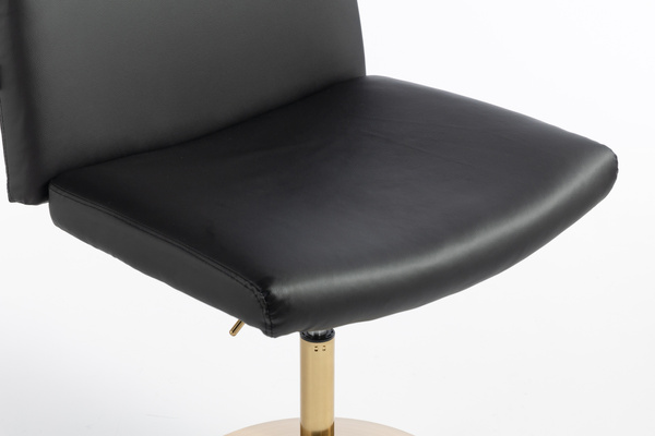 HR150N Fekete Modern Műbőr Szék Arany lábbal
