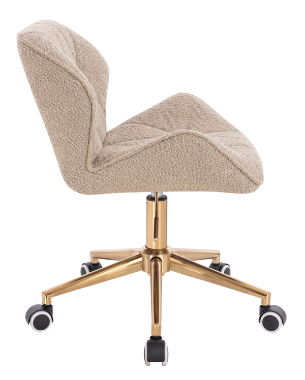 HR111K Latte modern boucle szék arany lábbal