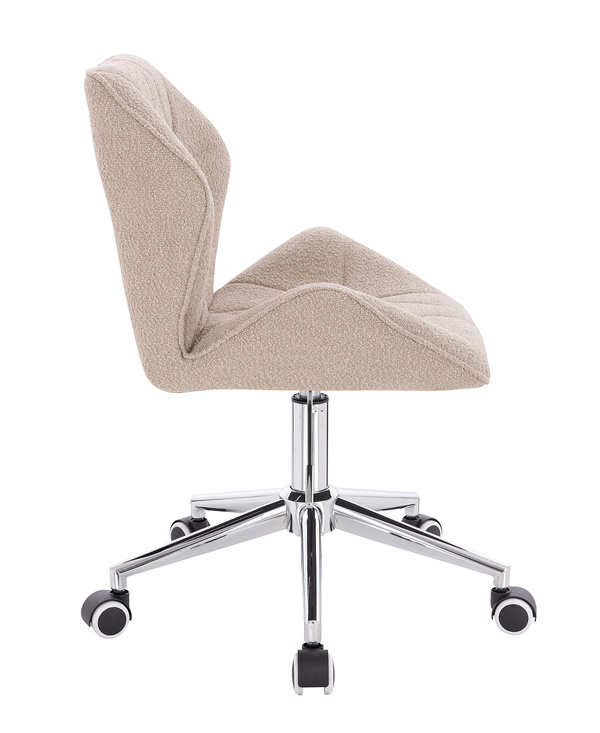 HR212K Latte modern boucle szék krómozott lábbal