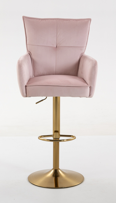 HR250W Púder Rózsaszín modern velúr szék arany lábbal