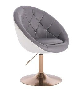 HC8516CN Szürke-Fehér modern műbőr szék arany lábbal