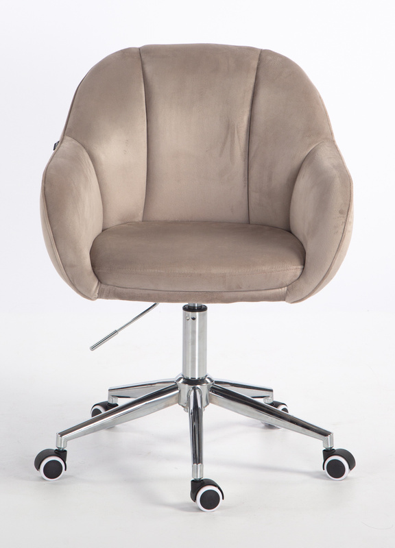 HR2055K Latte Modern Velúr Szék Krómozott lábbal