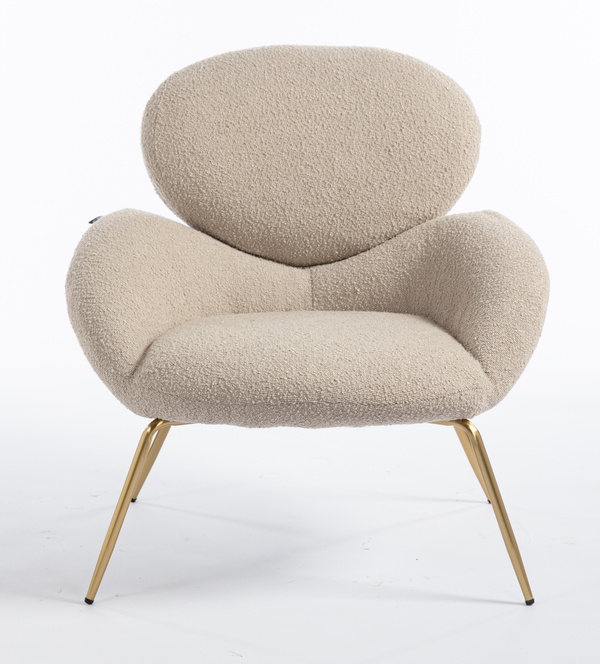 HR2045 Latte modern boucle szék arany lábbal