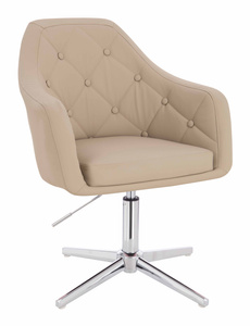 HR831CROSS Krémszínű Műbőr Premium Soft szék Krómozott lábbal