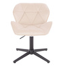 HR111CROSS Krémszínű modern velúr szék fekete lábbal