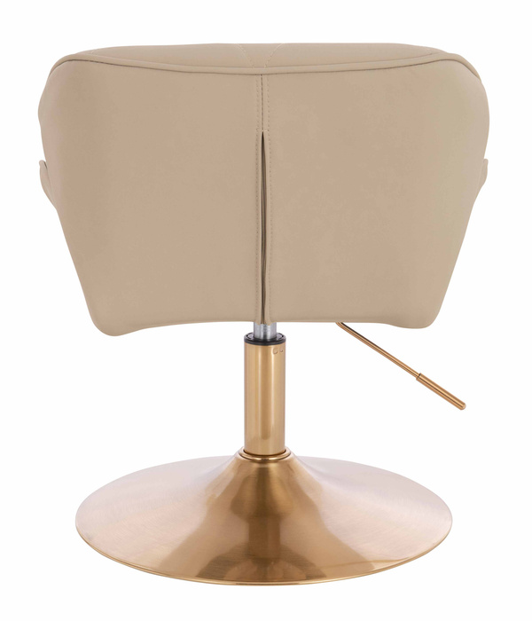 HR111N Krémszínű Műbőr Premium Soft szék arany lábbal