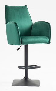 HR280KW Sötétzöld Modern Velúr Szék Fekete lábbal