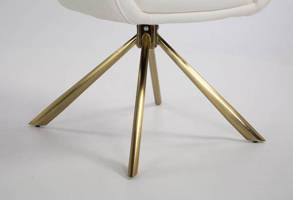 HR2055 CSILLAGLÁB Fehér Modern Műbőr Szék Aany lábbal