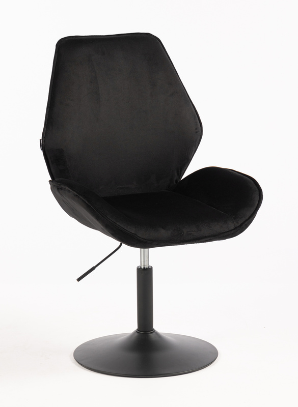 HR350N Fekete modern velúr szék fekete lábbal