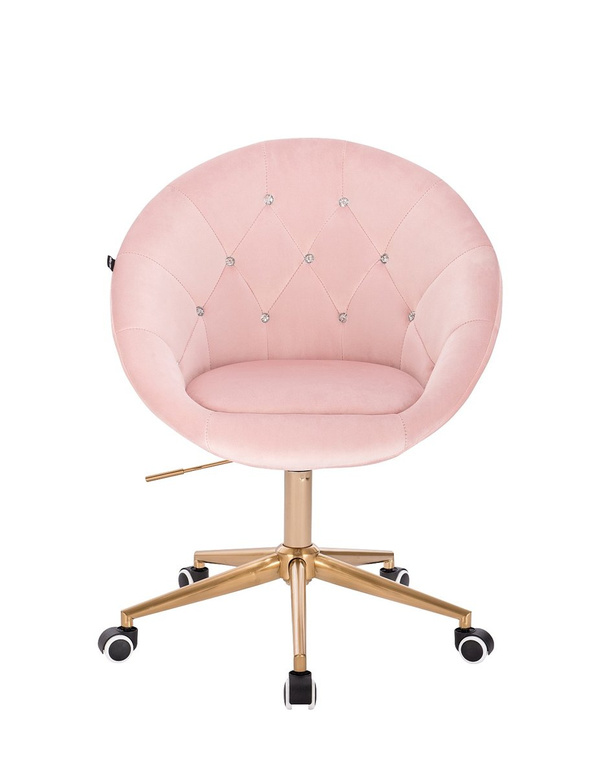 HR8516CK Púderrózsaszín modern velúr szék arany lábbal